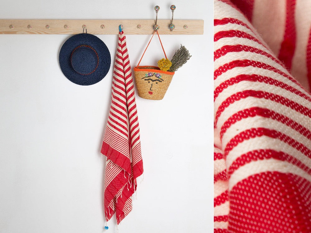 Colour Striped Beach & Bath towel - livingroots uk