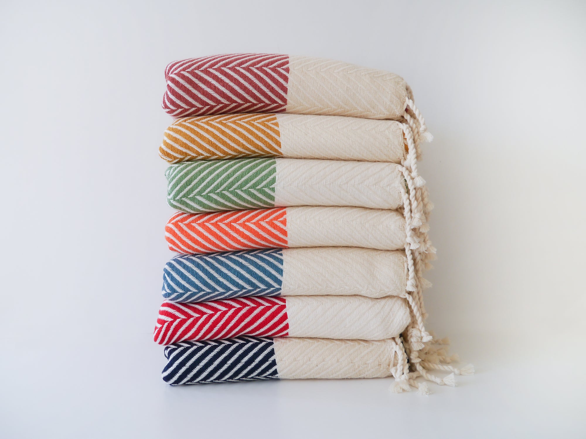 HERRINGBONE  Handwoven Cotton Throw Blanket