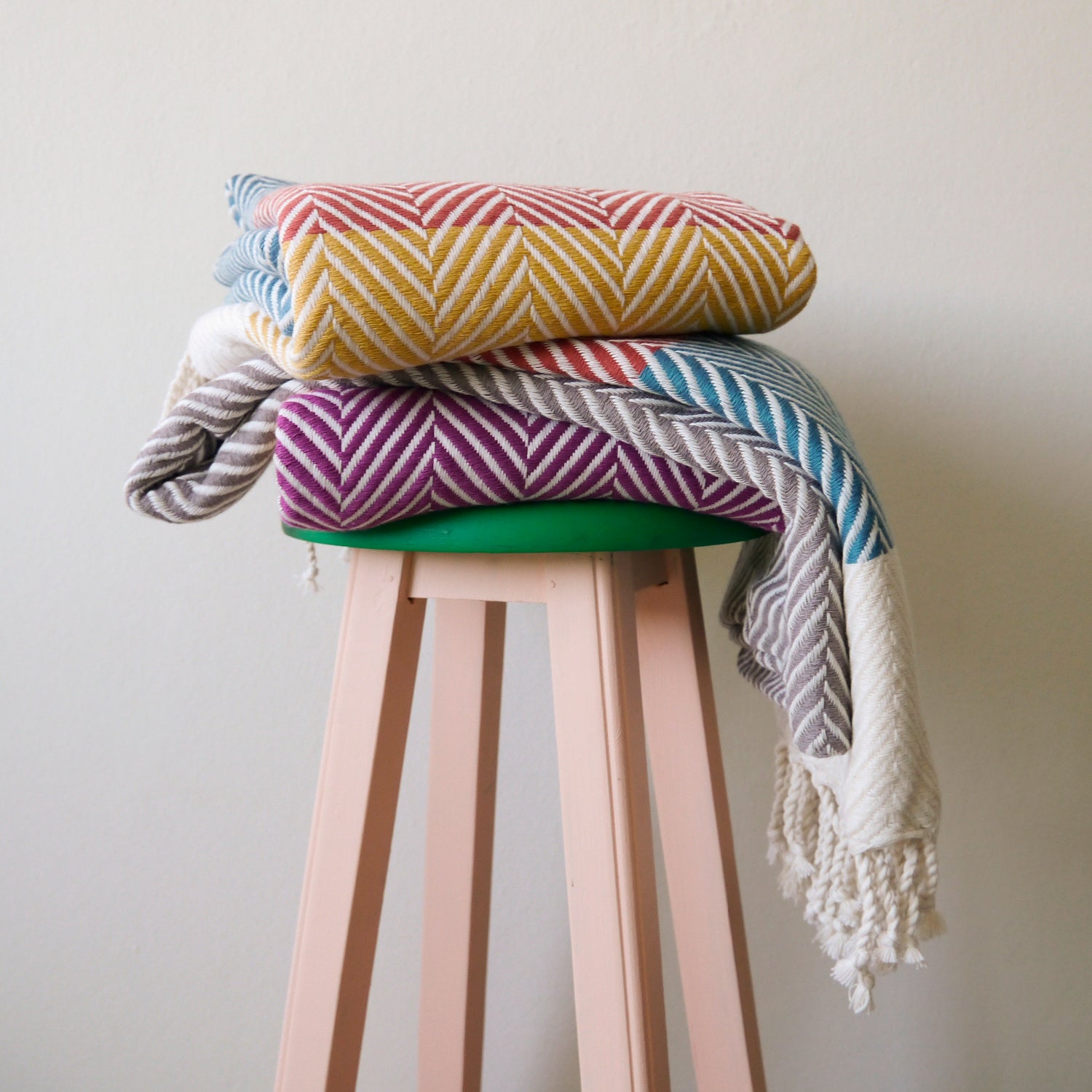 HERRINGBONE  Personalised Handwoven Cotton Throw Blanket