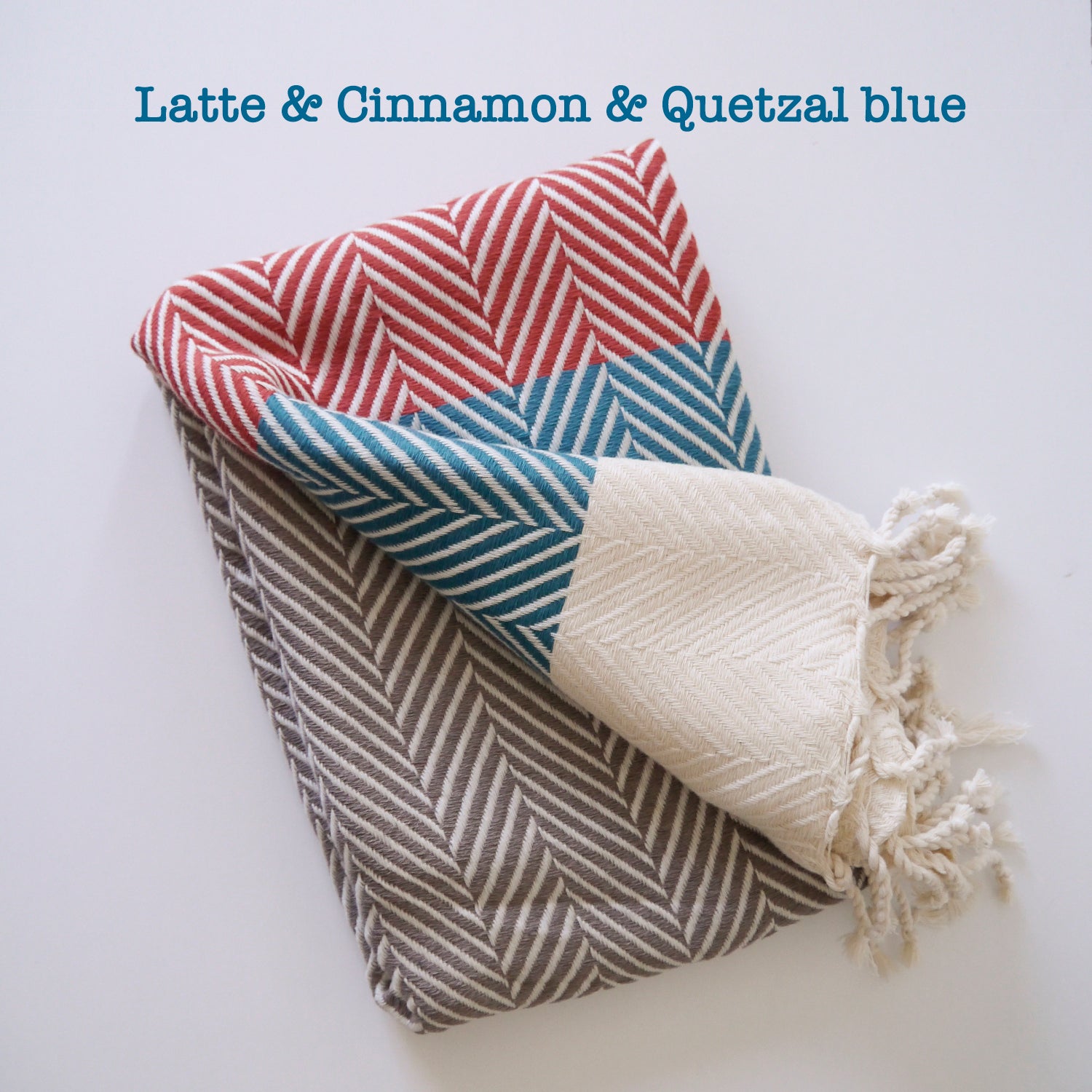 HERRINGBONE  Personalised Handwoven Cotton Throw Blanket