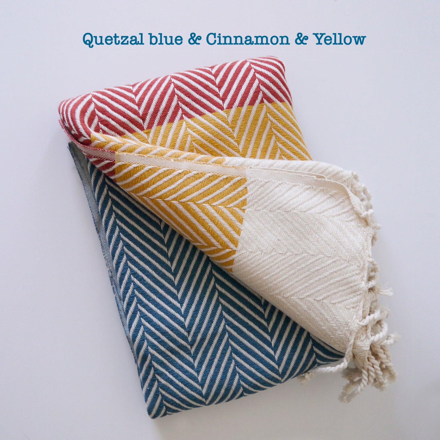 HERRINGBONE  Personalised Handwoven Cotton Throw Blanket
