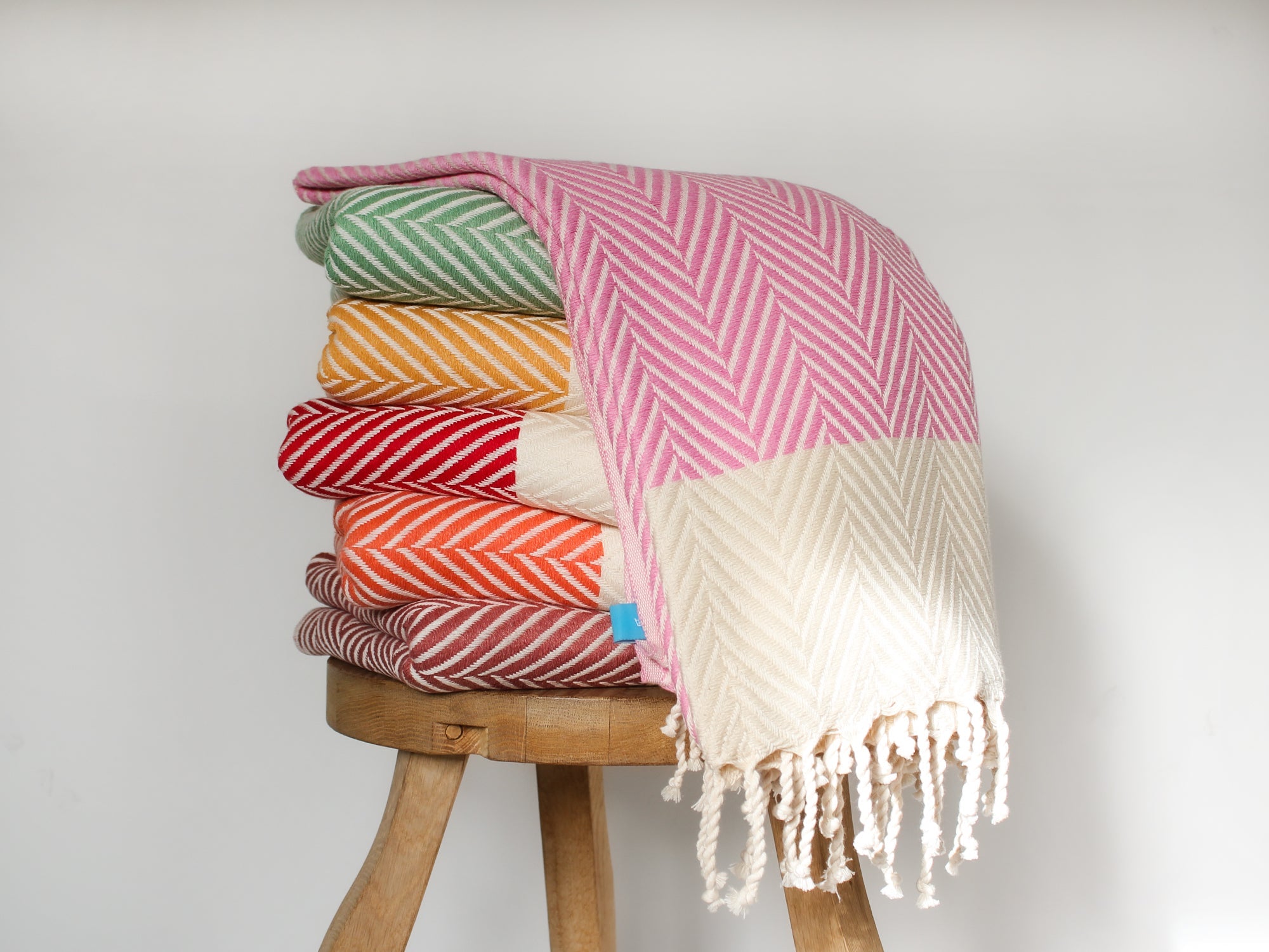 HERRINGBONE  Personalised Handwoven Cotton Throw Blanket