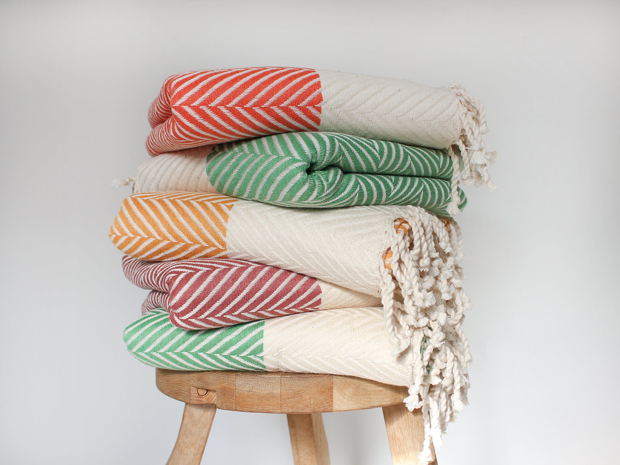 HERRINGBONE  Personalised Handwoven Cotton Throw Blanket