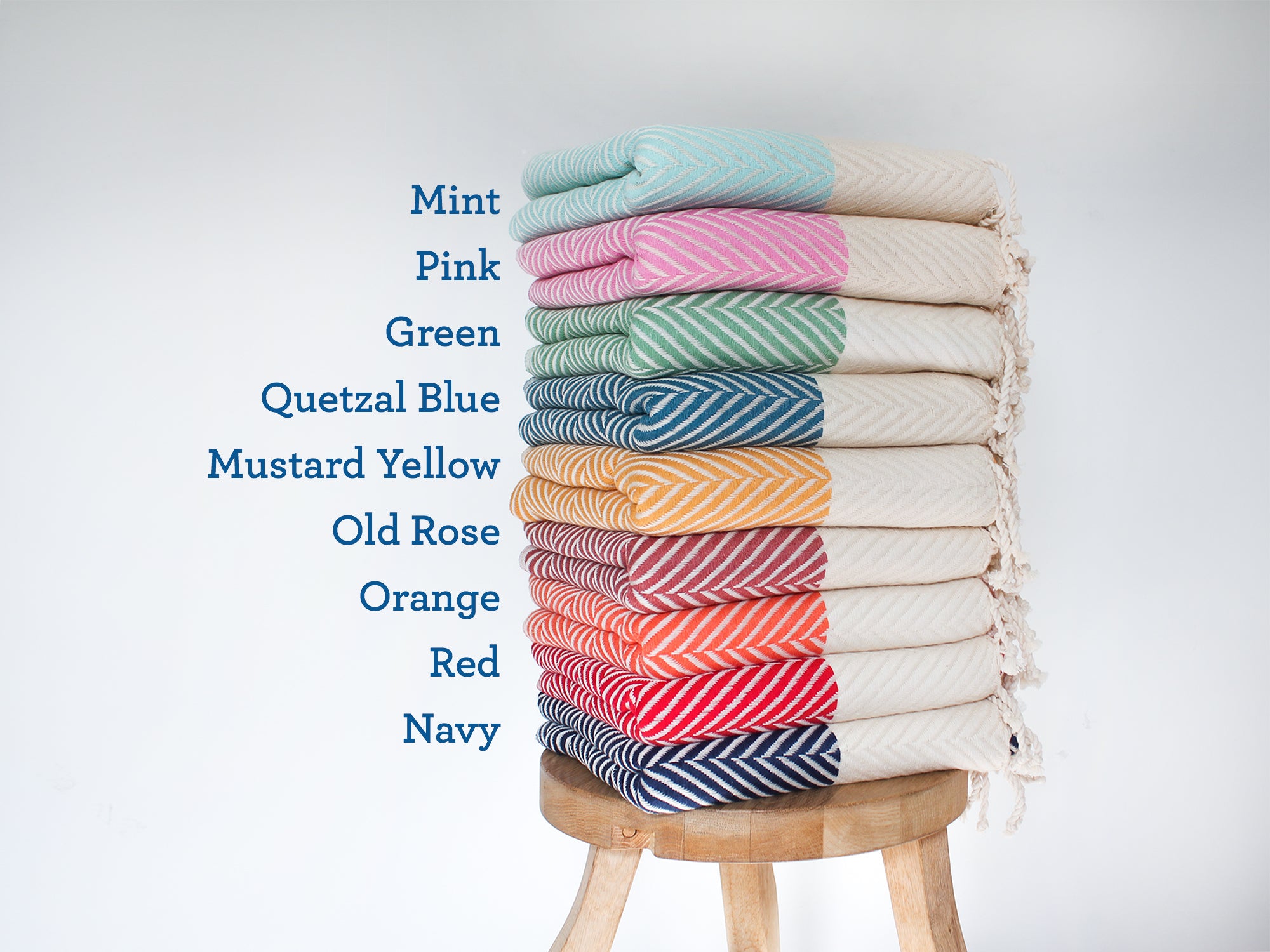 HERRINGBONE Personalised Handwoven Cotton Throw Blanket