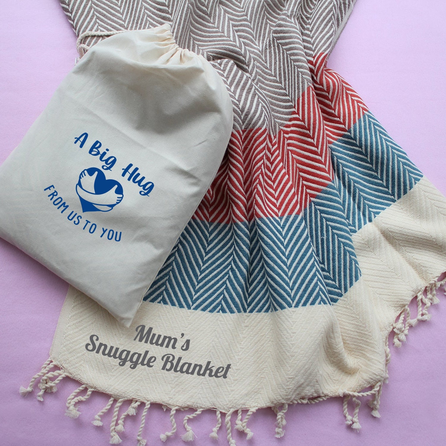 HERRINGBONE  Personalised Handwoven Cotton Throw Blanket