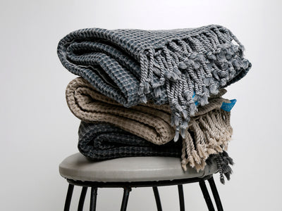 Pure Cotton Fluffy Waffle Throws &Towels