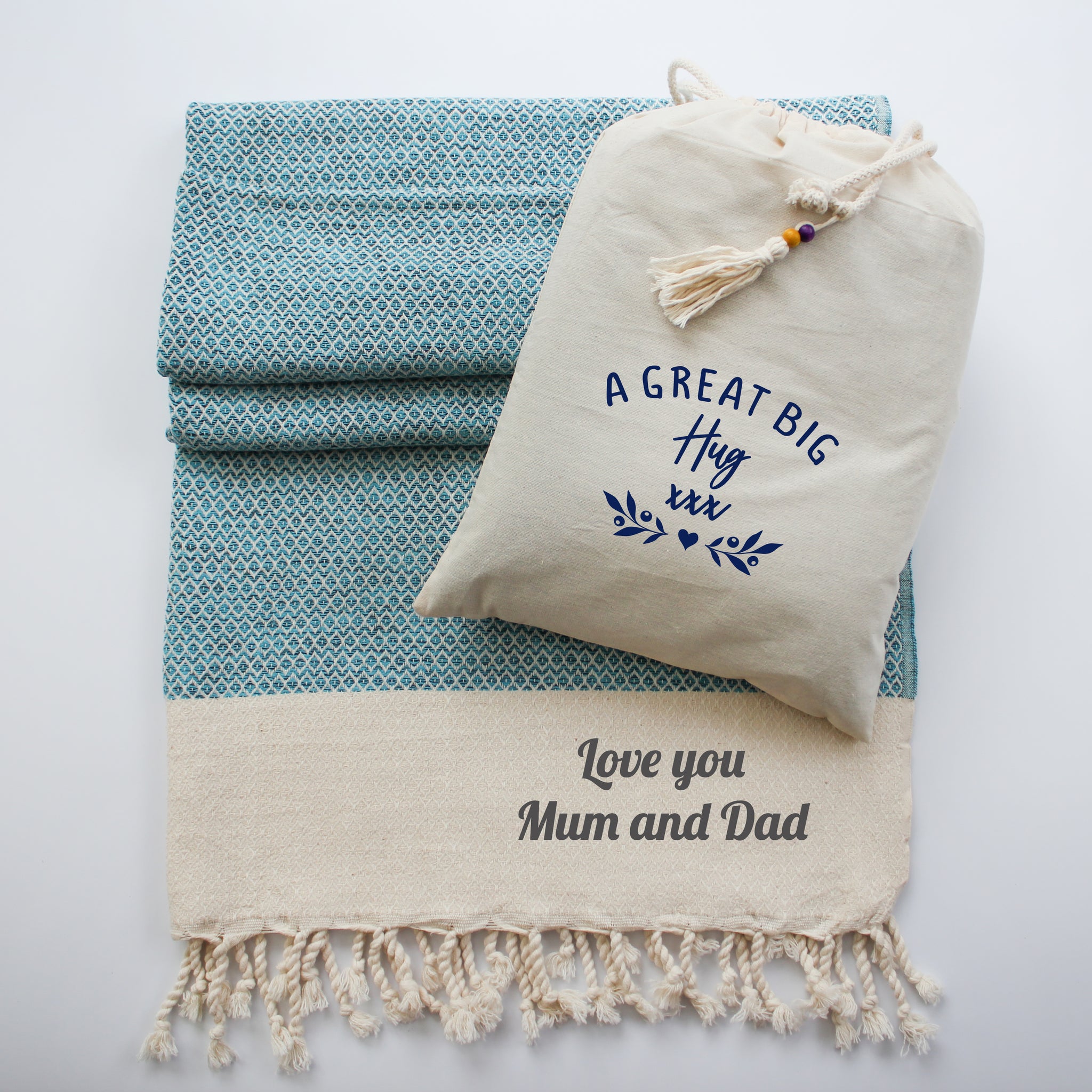 DIAMOND Personalised Handwoven Cotton Throw Blanket