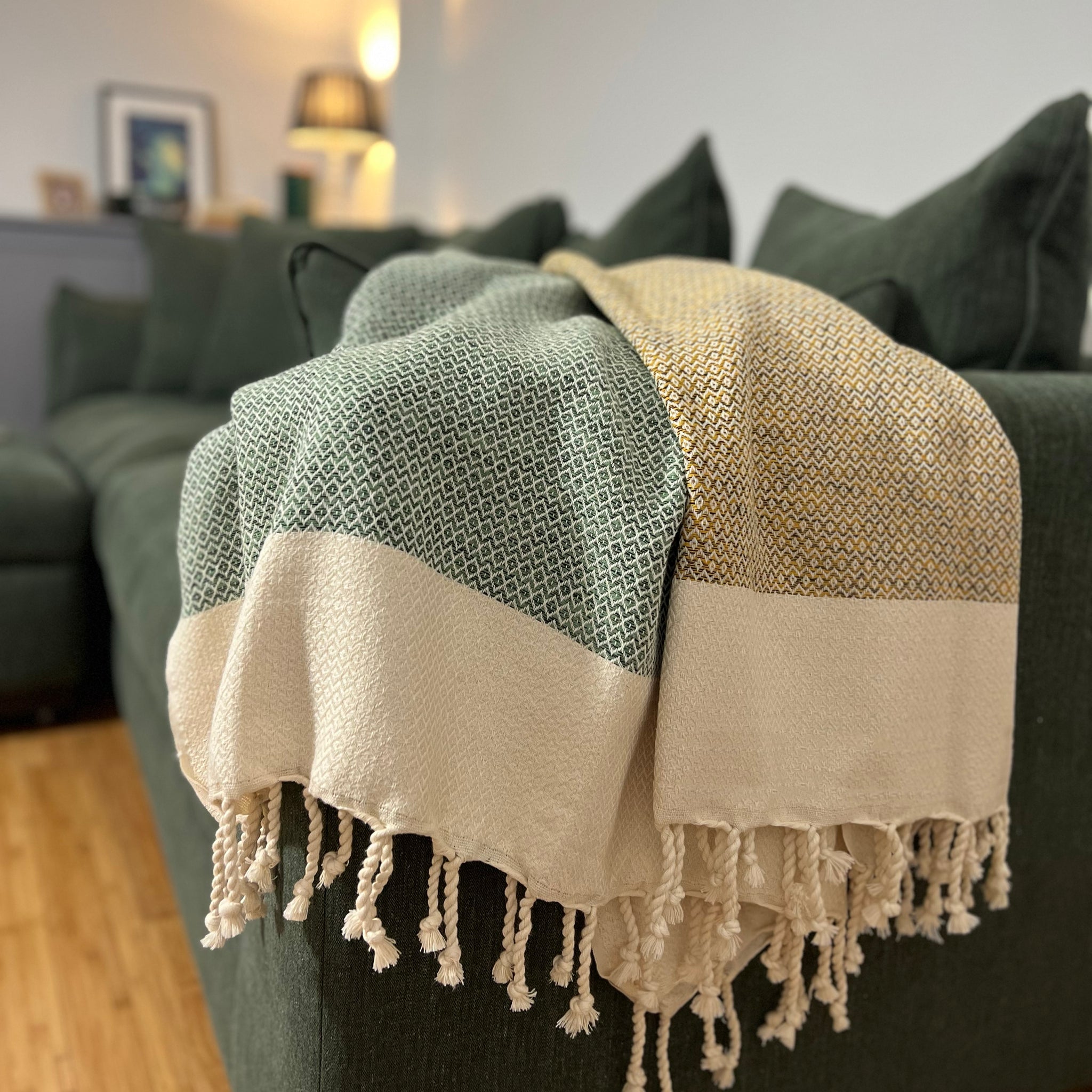 DIAMOND Personalised Handwoven Cotton Throw Blanket