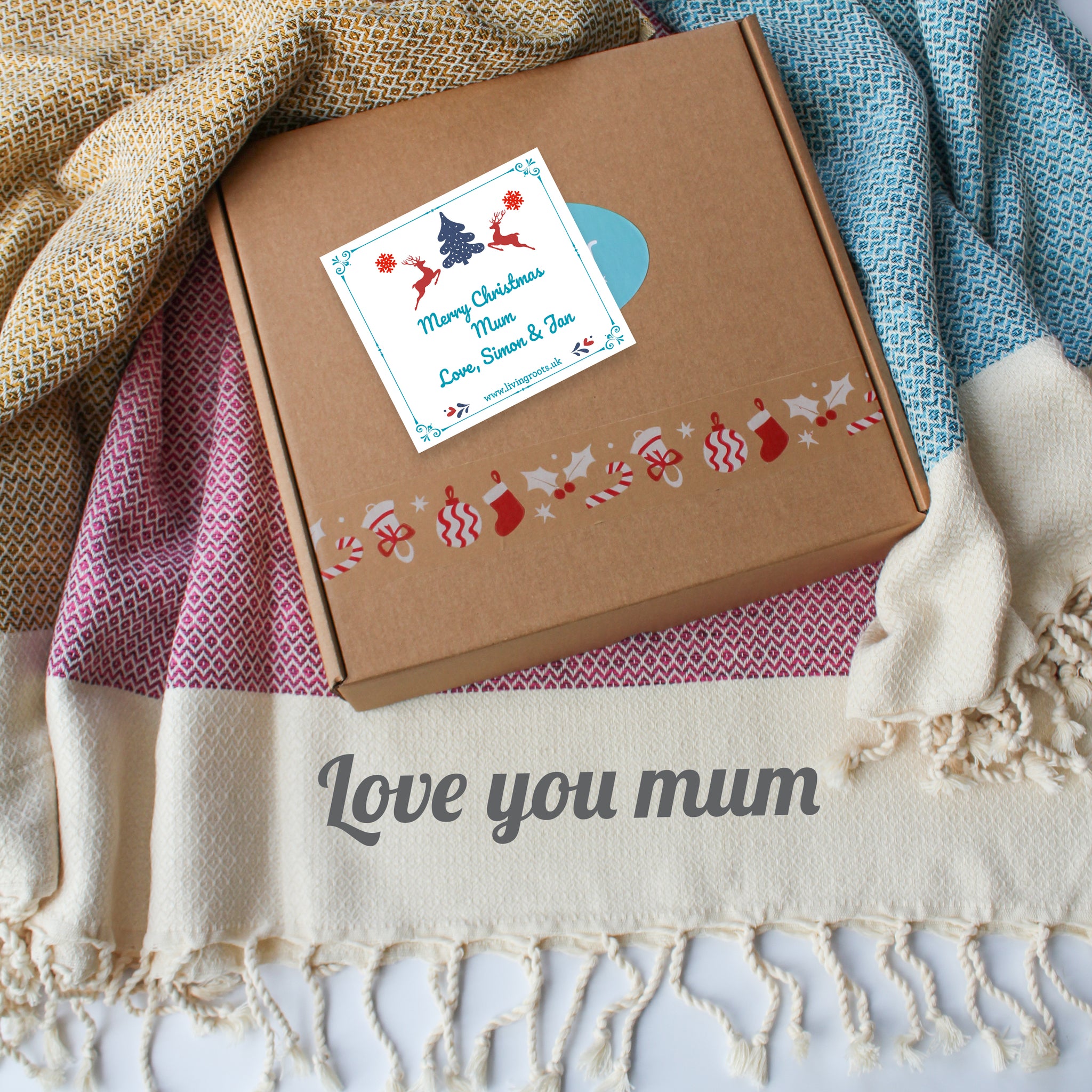 Personalised Diamond Gift Box, Soft Cotton Throw & Premium Coffee & Chocolate