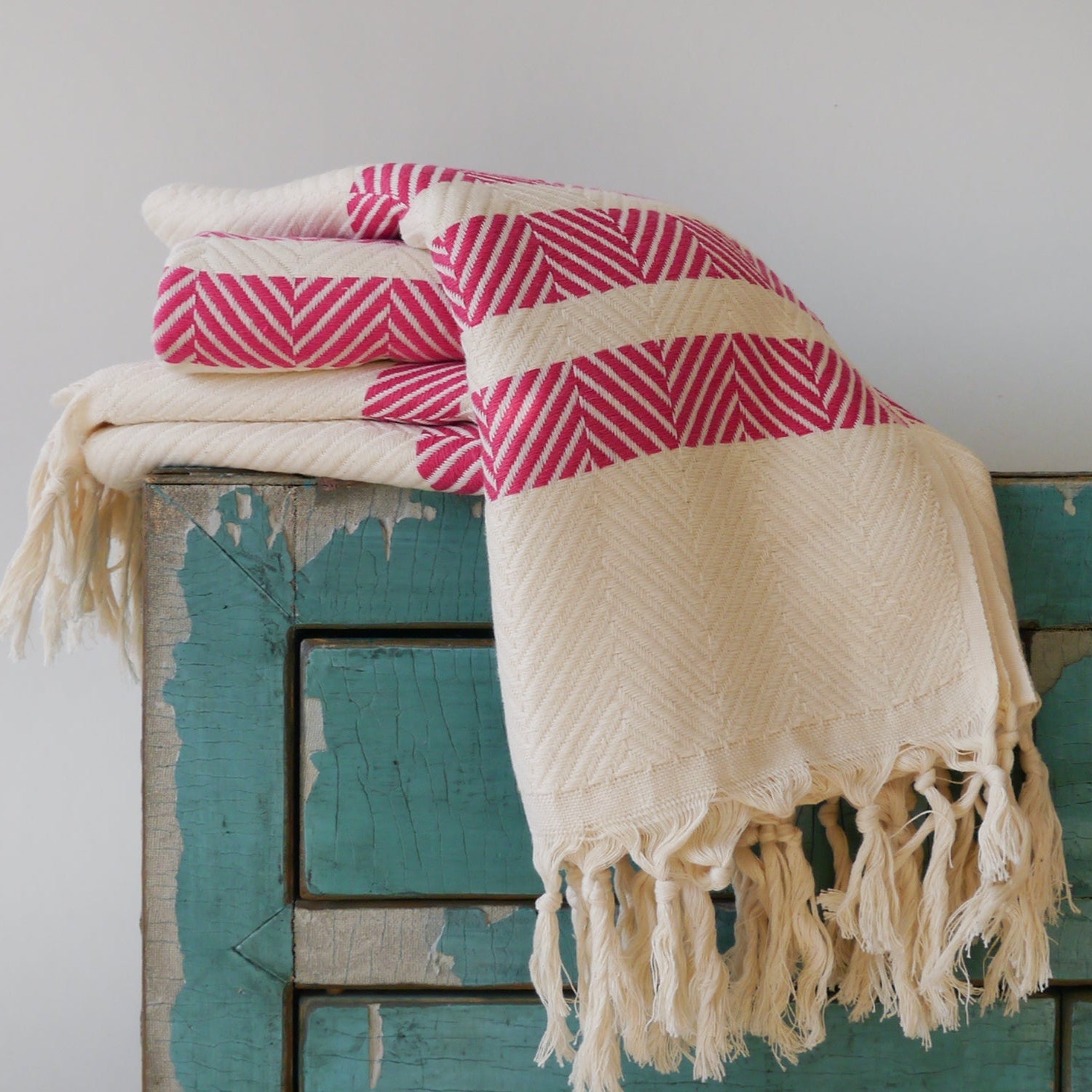 HERRINGBONE  Personalised Handwoven Cotton Throw Blanket