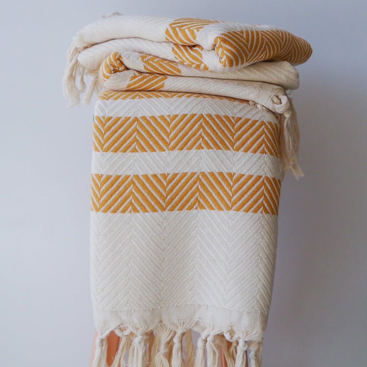 HERRINGBONE  Personalised Handwoven Cotton Throw Blanket