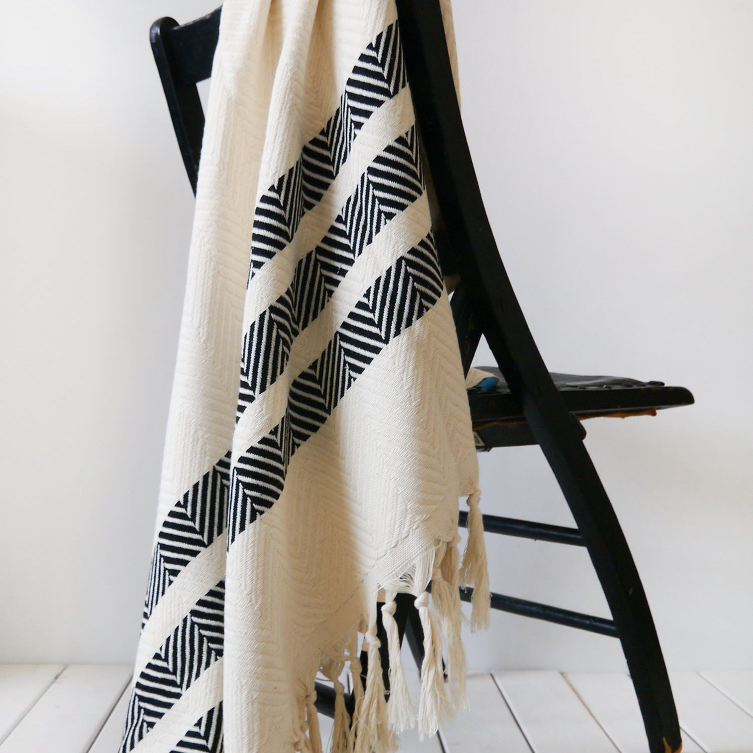 HERRINGBONE  Personalised Handwoven Cotton Throw Blanket