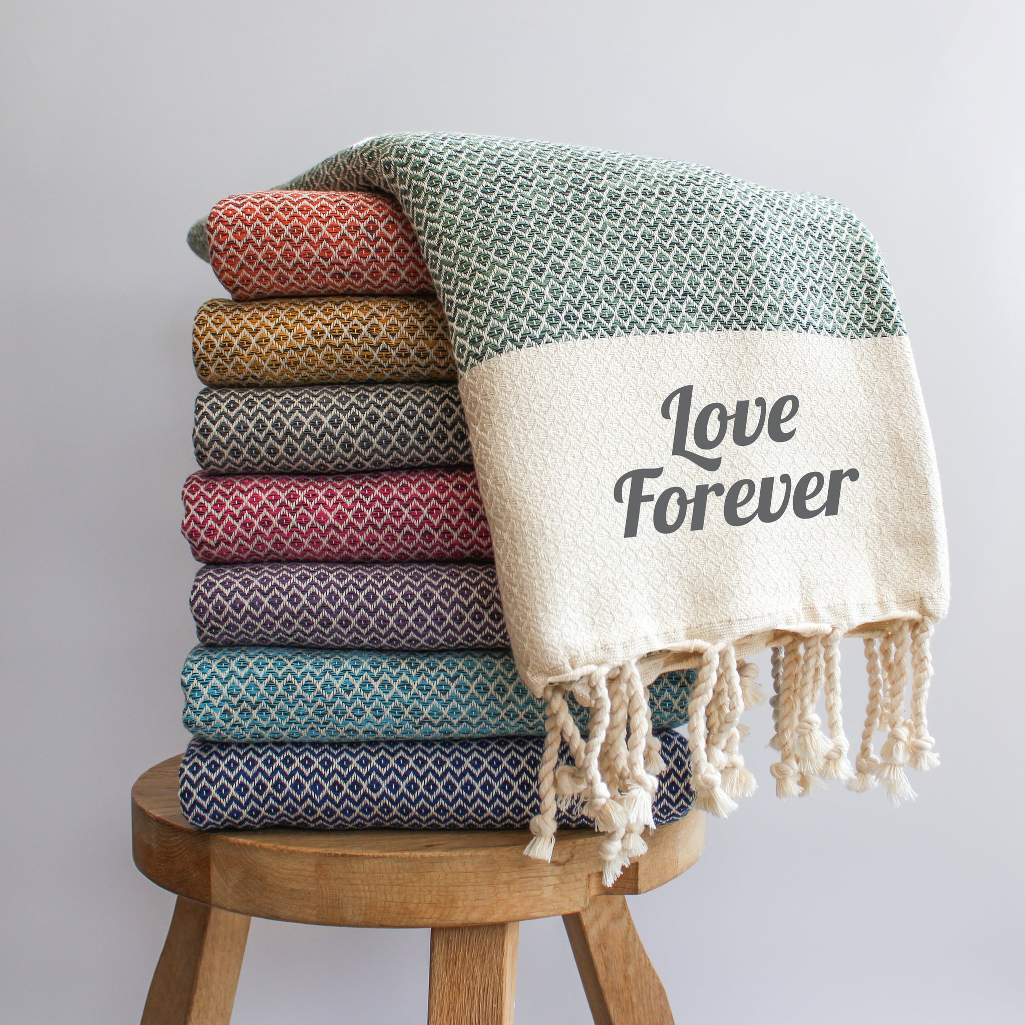 DIAMOND Personalised Handwoven Cotton Throw Blanket