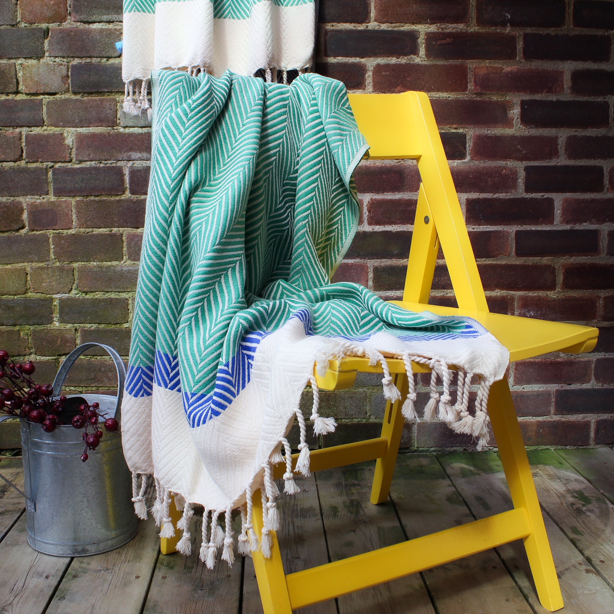 Herringbone Handwoven Cotton Throw livingroots uk