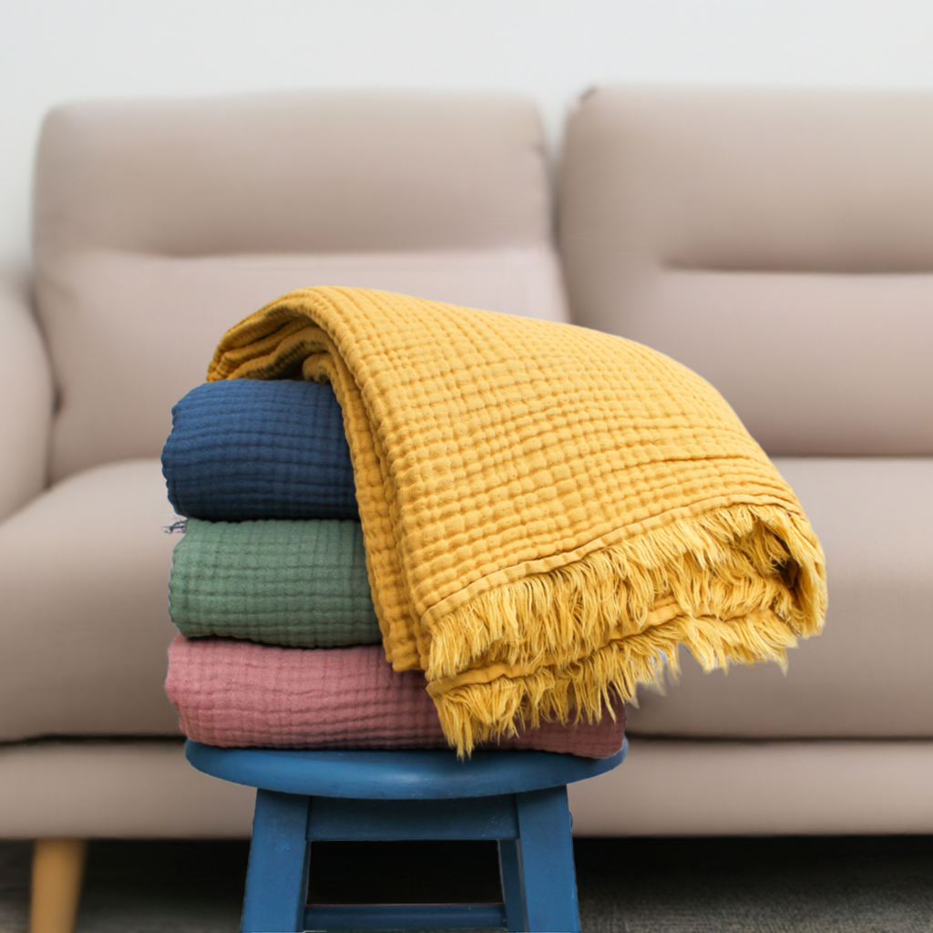 BOHO Muslin Cotton Sofa Throw