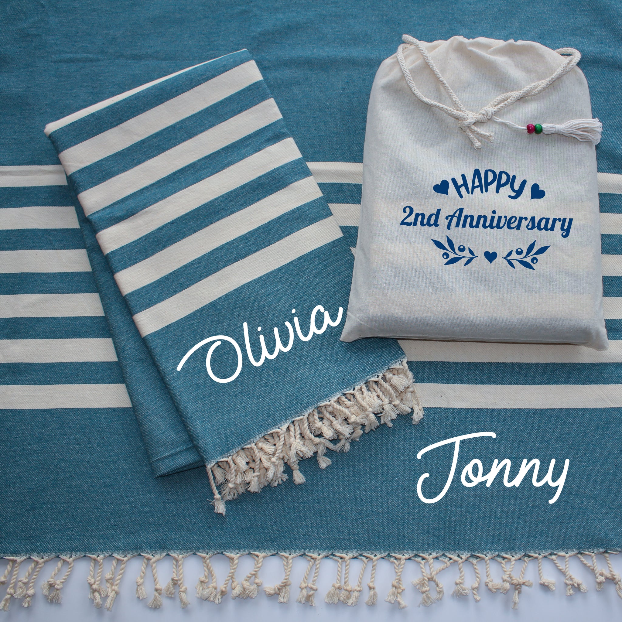 TURQUOISE Beach Towel and carrier strap