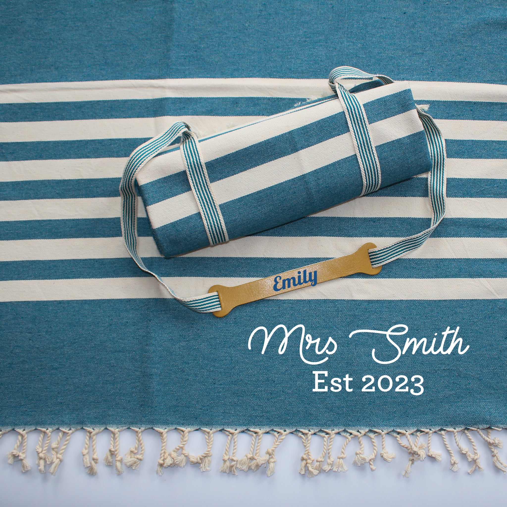 TURQUOISE Beach Towel and carrier strap