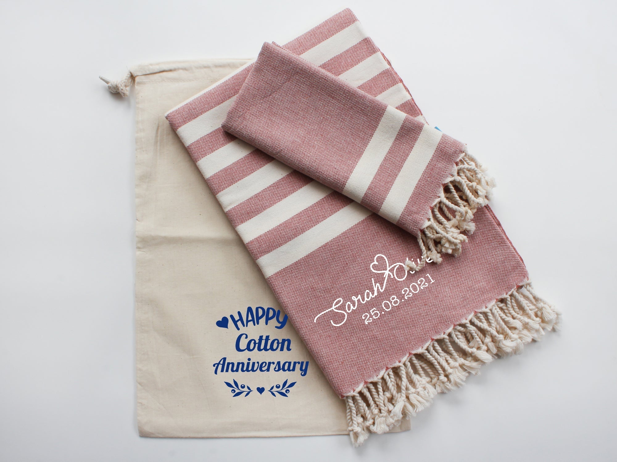 NATURE Personalised Bath towel & hand towel & drawstring bag