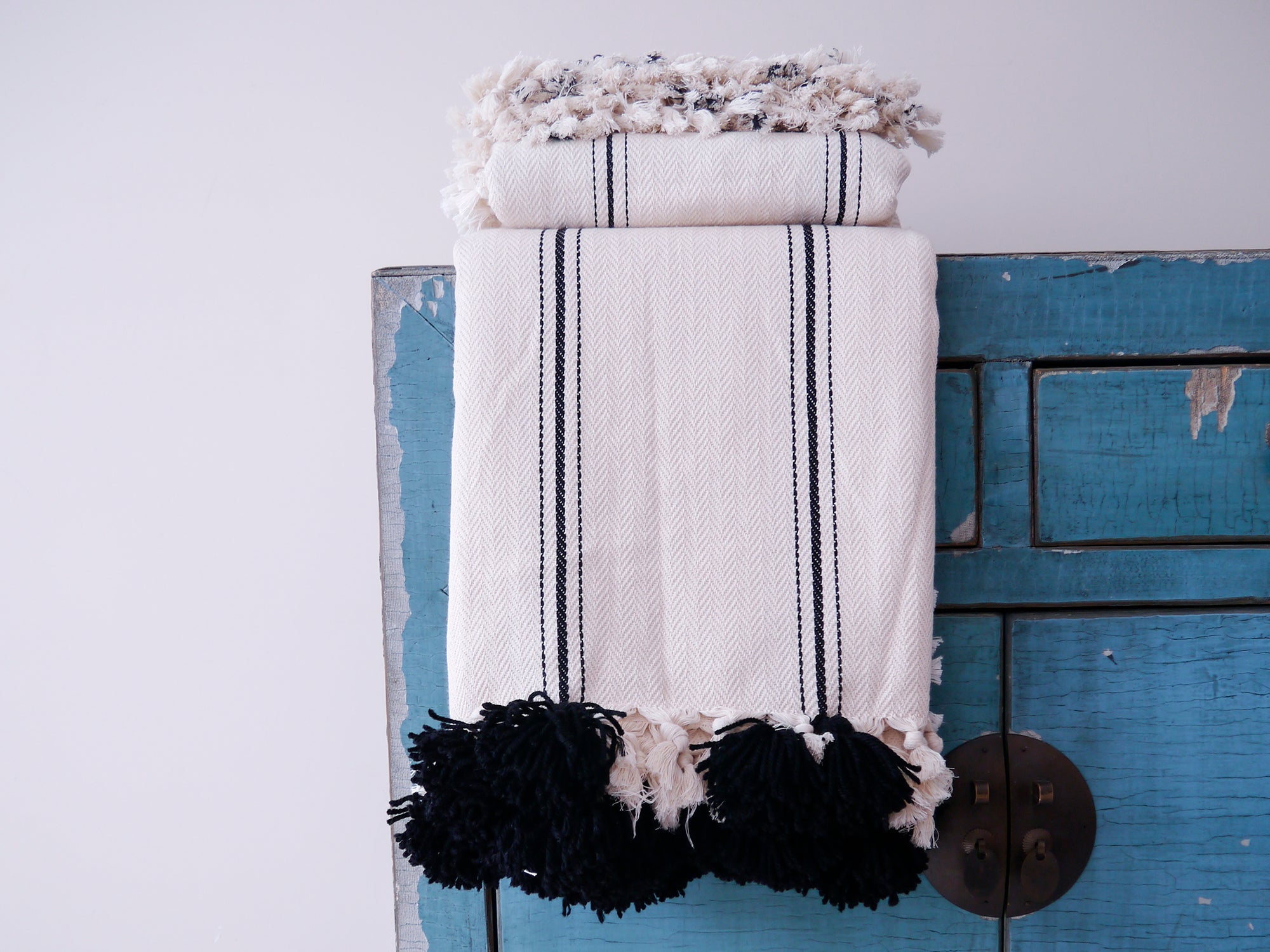 Black Tassel Blanket & Cushion