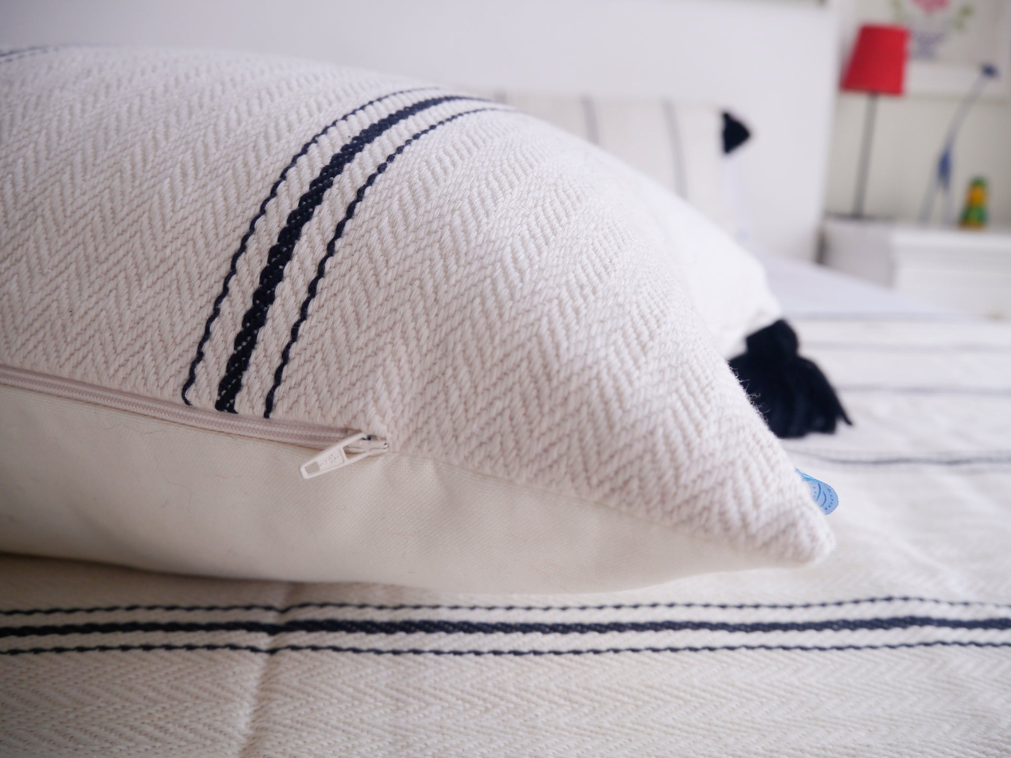 Black Tassel Blanket & Cushion
