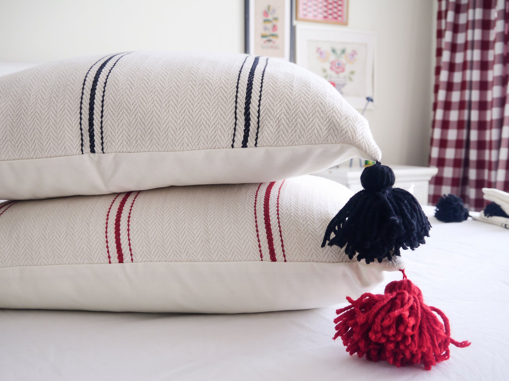 Black Tassel Blanket & Cushion