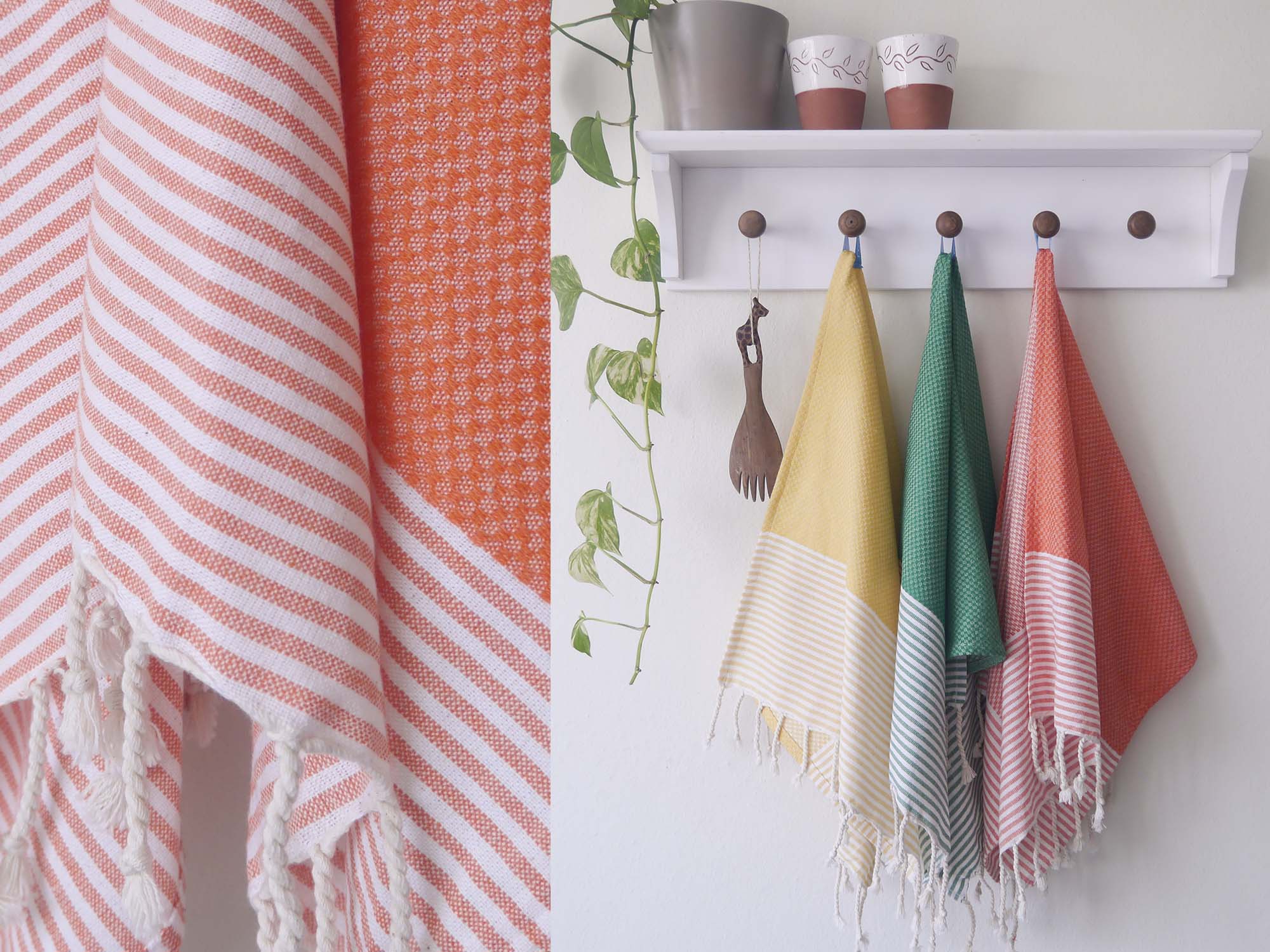 HAPPY Cotton Kitchen Tea Towels