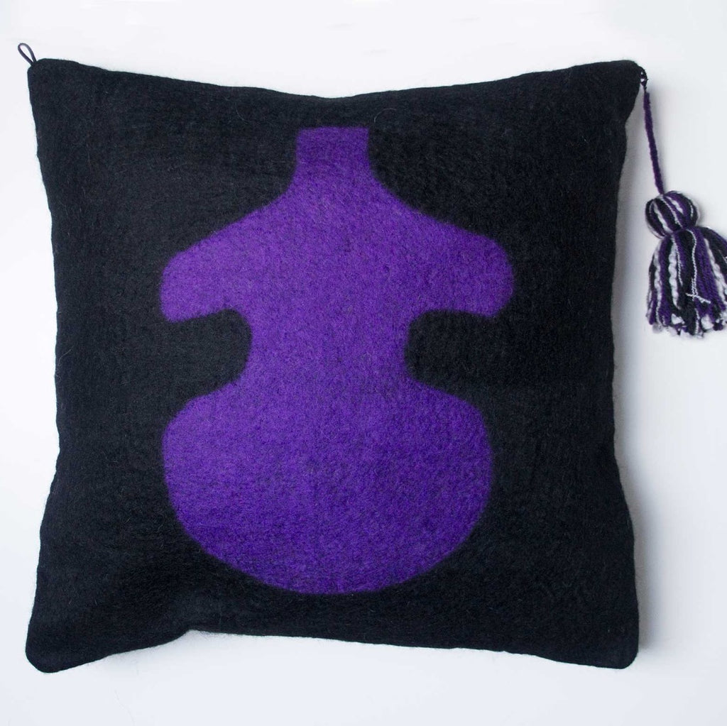 Wool Felted Cushion Cover  HAND ON HIPS - livingroots uk