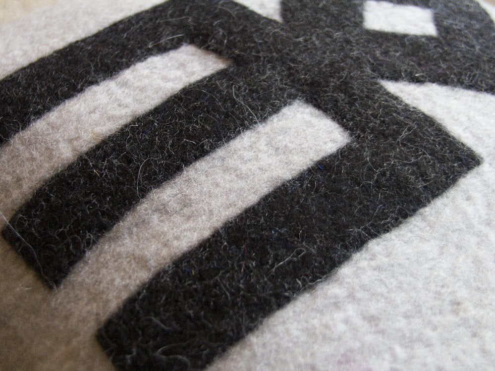 EYE BLACK  Handmade Wool Felted Cushion Cover - livingroots uk