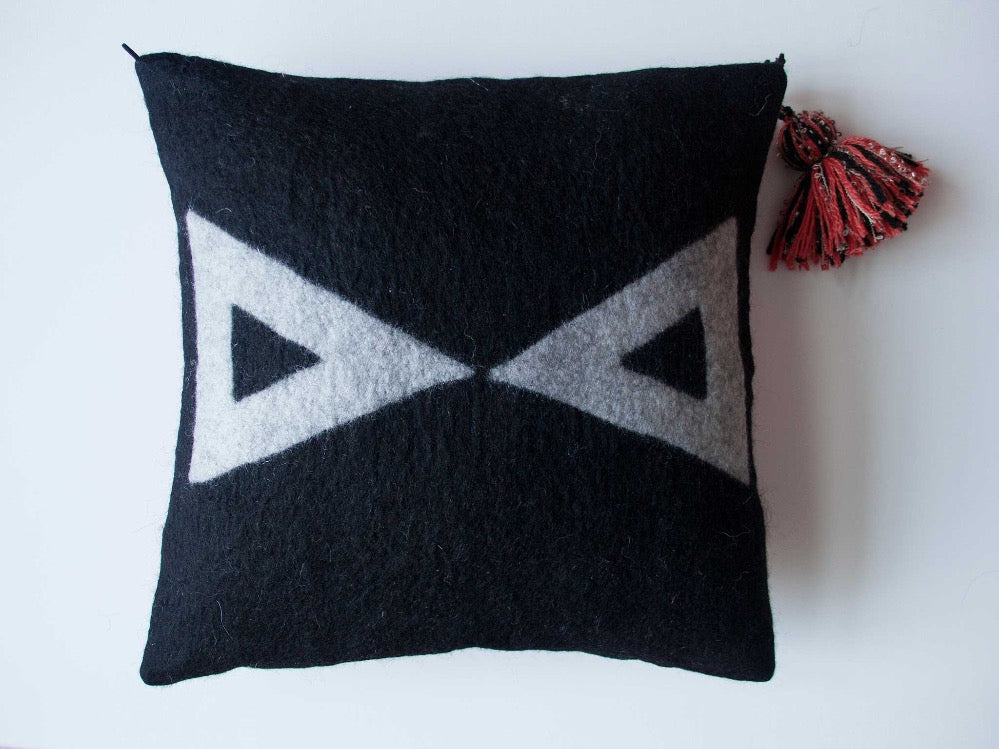 EVIL EYE Handmade Wool Felted Cushion Cover - livingroots uk