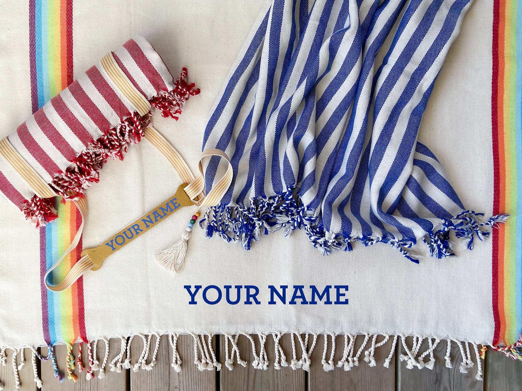 Hand woven Towel, Carrier Strap