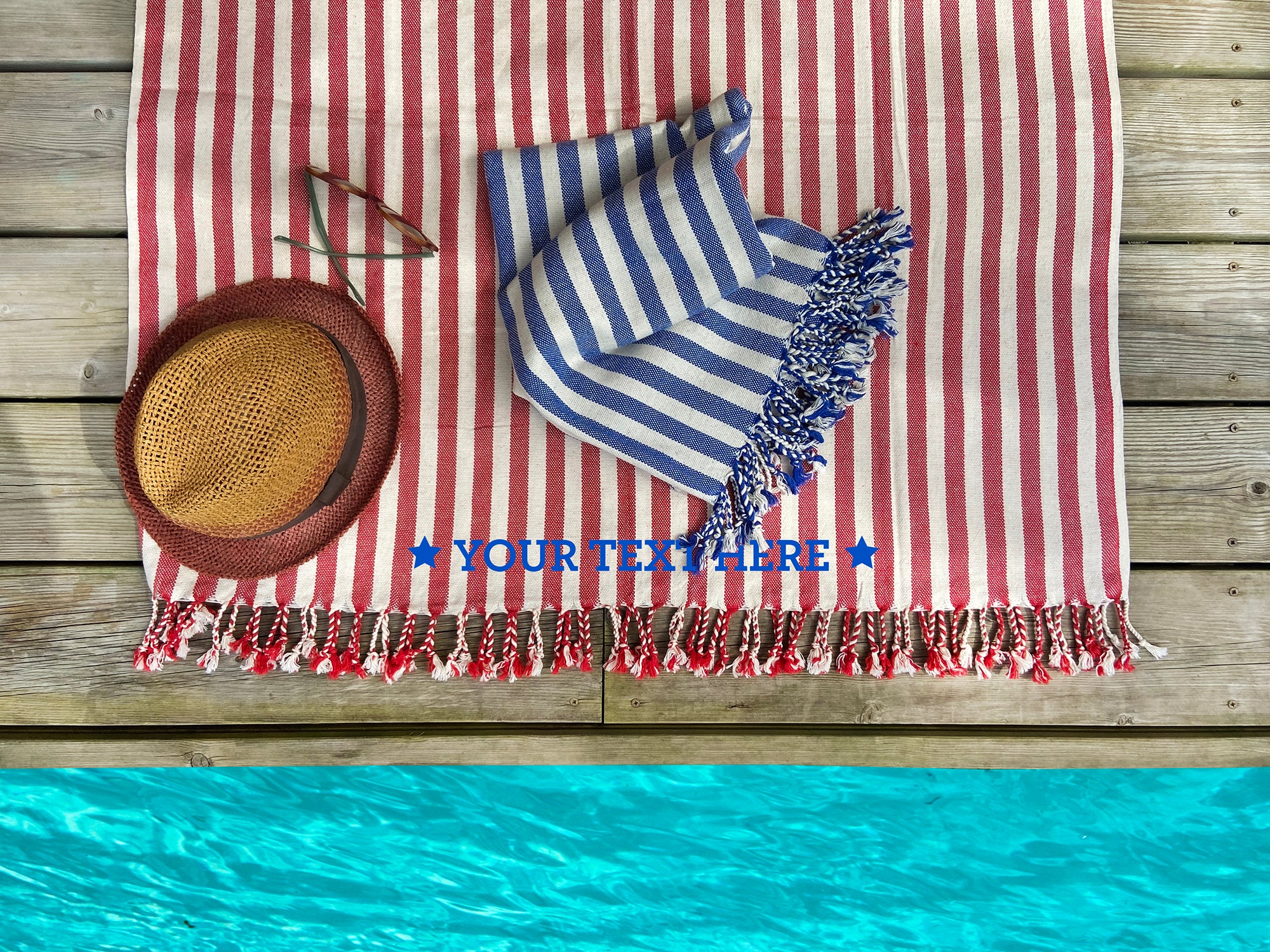 STRIPED Beach Towels and Carrier Strap