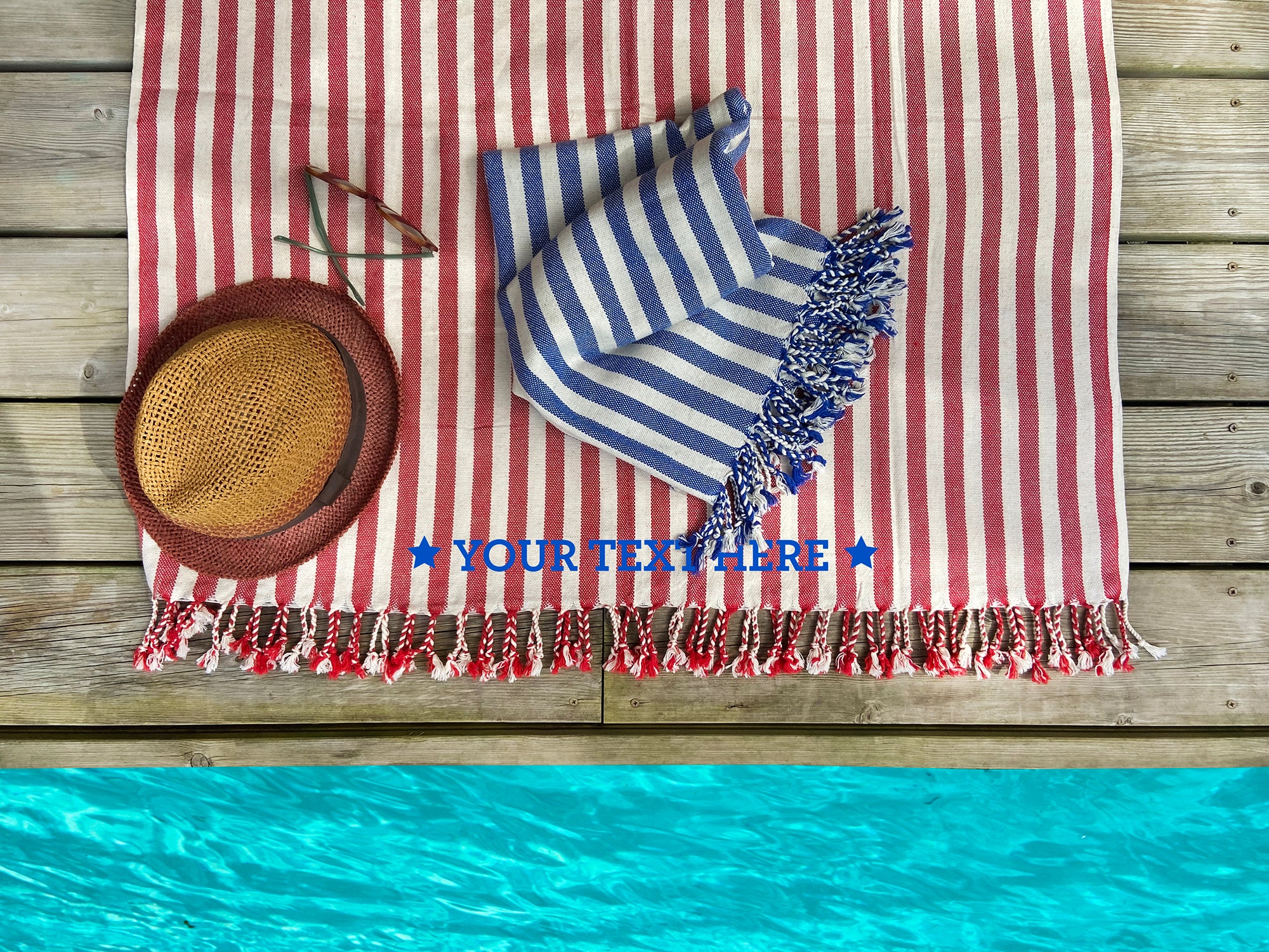 STRIPED Beach Towels and Carrier Strap