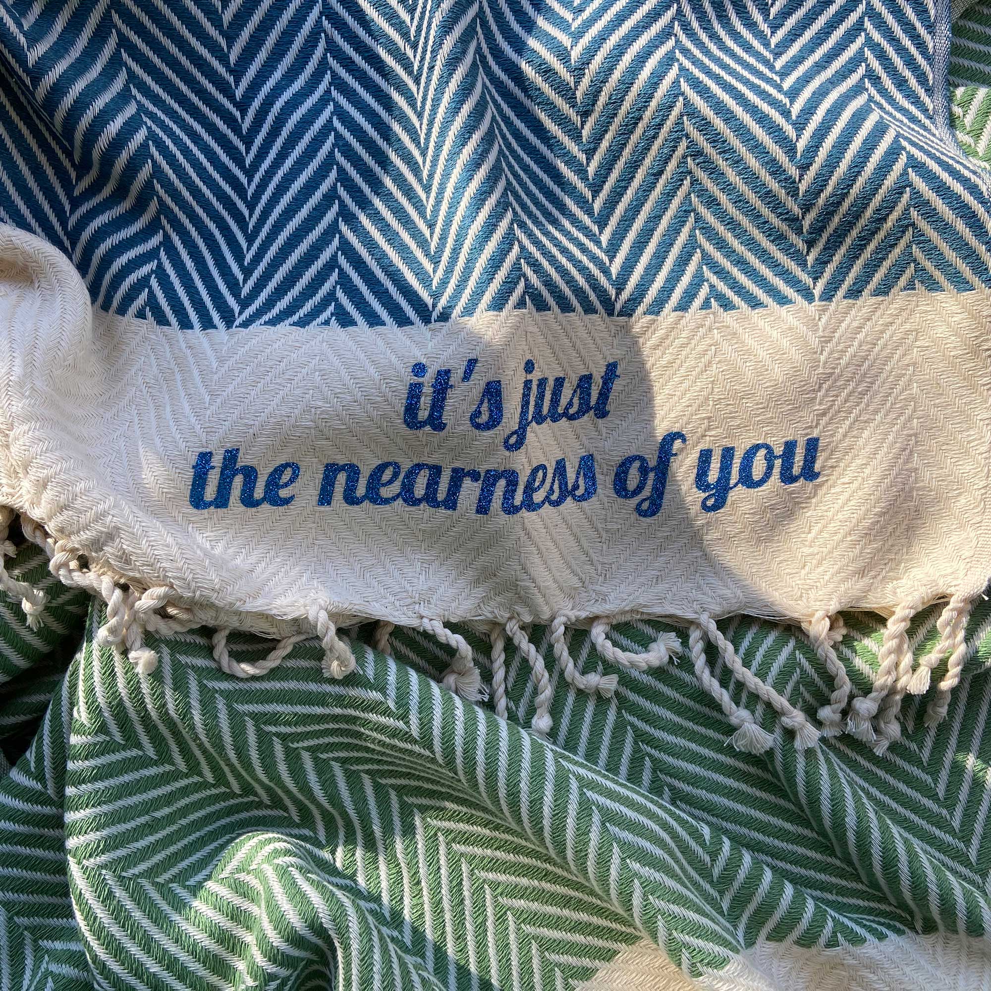 Copy of HERRINGBONE  Personalised Handwoven Cotton Throw Blanket