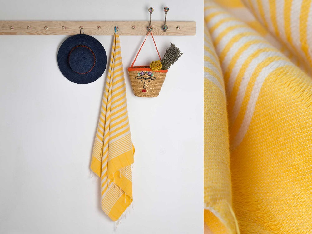 Colour Striped Beach & Bath towel - livingroots uk