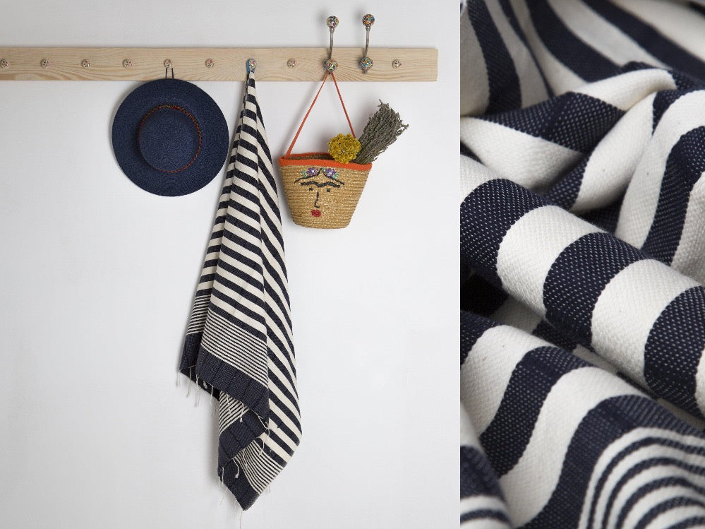 Colour Striped Beach & Bath towel - livingroots uk