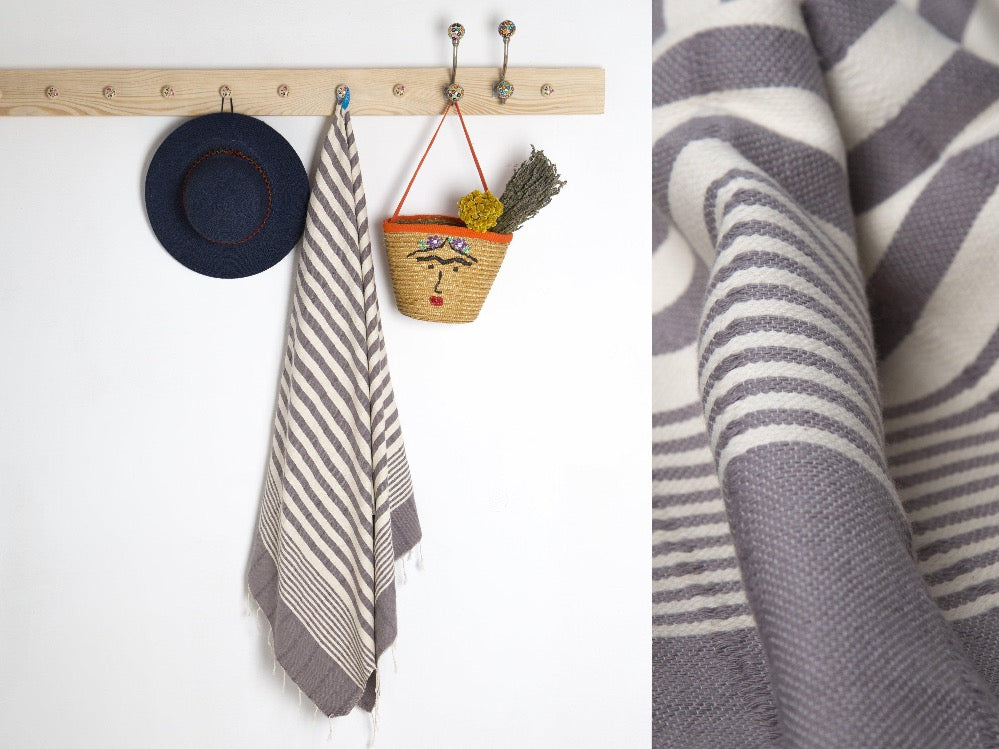 Colour Striped Beach & Bath towel - livingroots uk