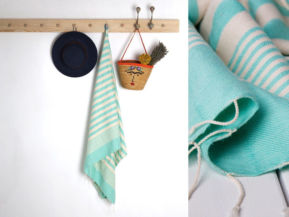 Colour Striped Beach & Bath towel - livingroots uk