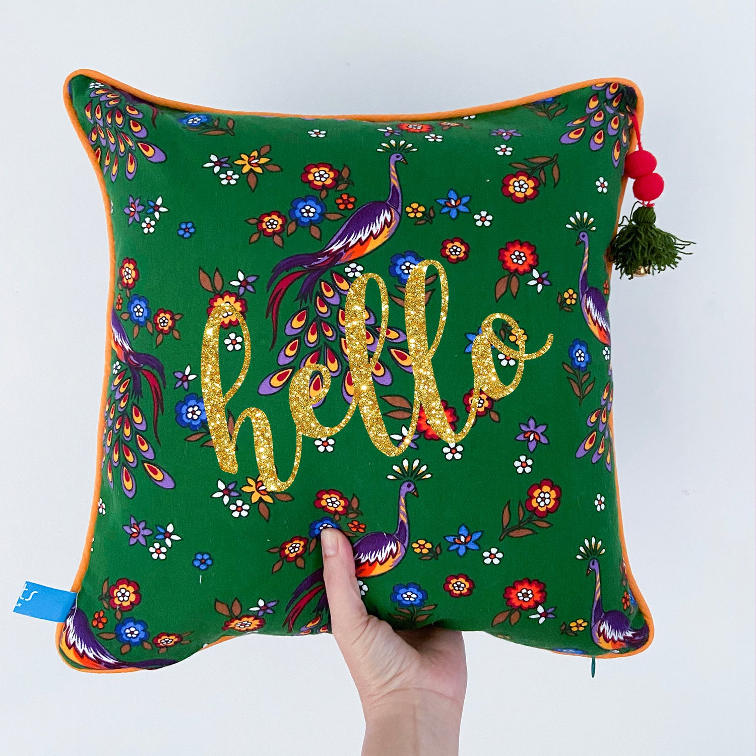 Personalised Floral Christmas Cushion
