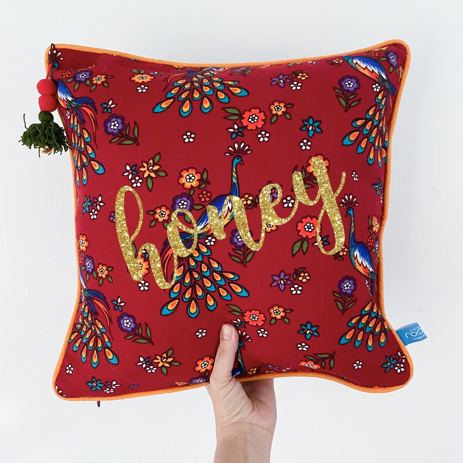 Personalised Floral Christmas Cushion