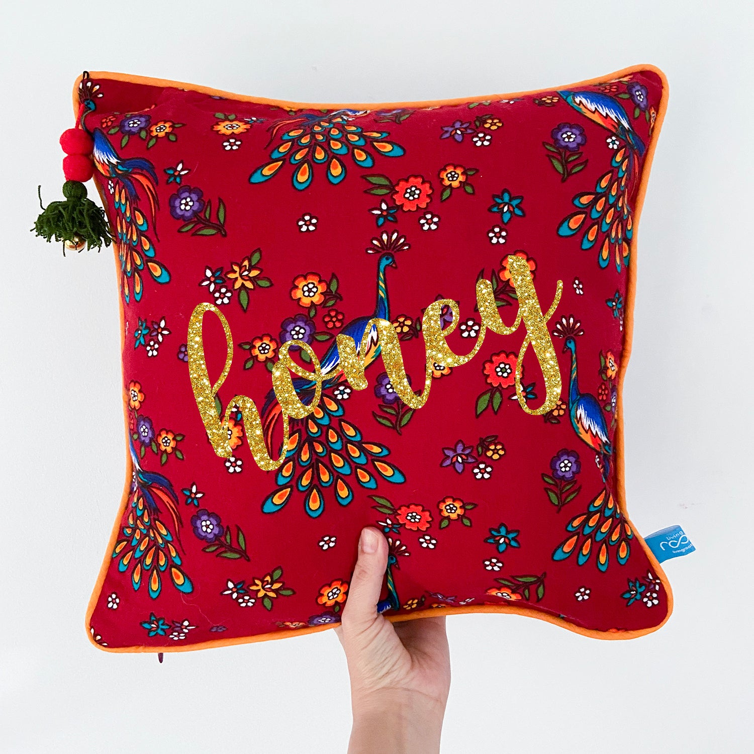 Personalised Floral Christmas Cushion