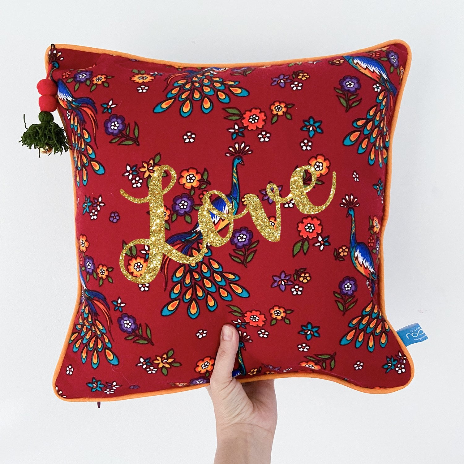 Personalised Floral Christmas Cushion