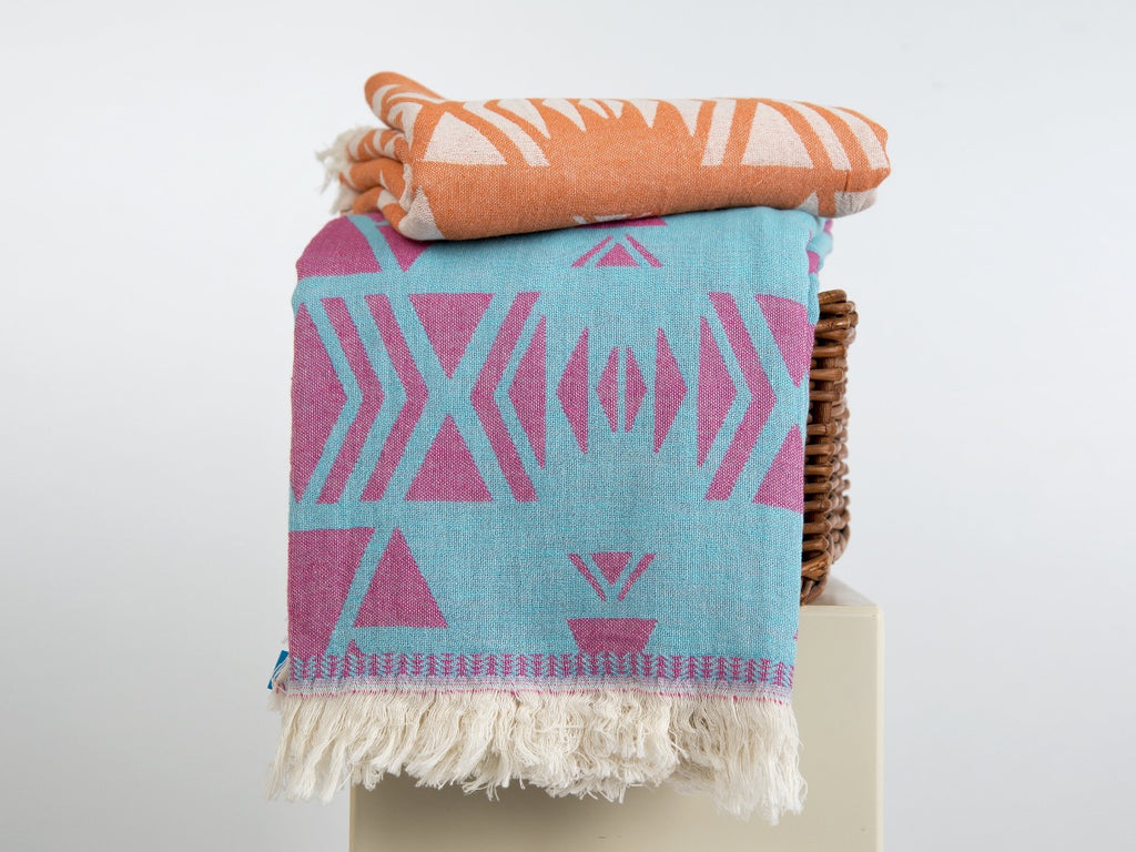 AZTEC BEACH TOWEL & PESHTEMAL - livingroots uk