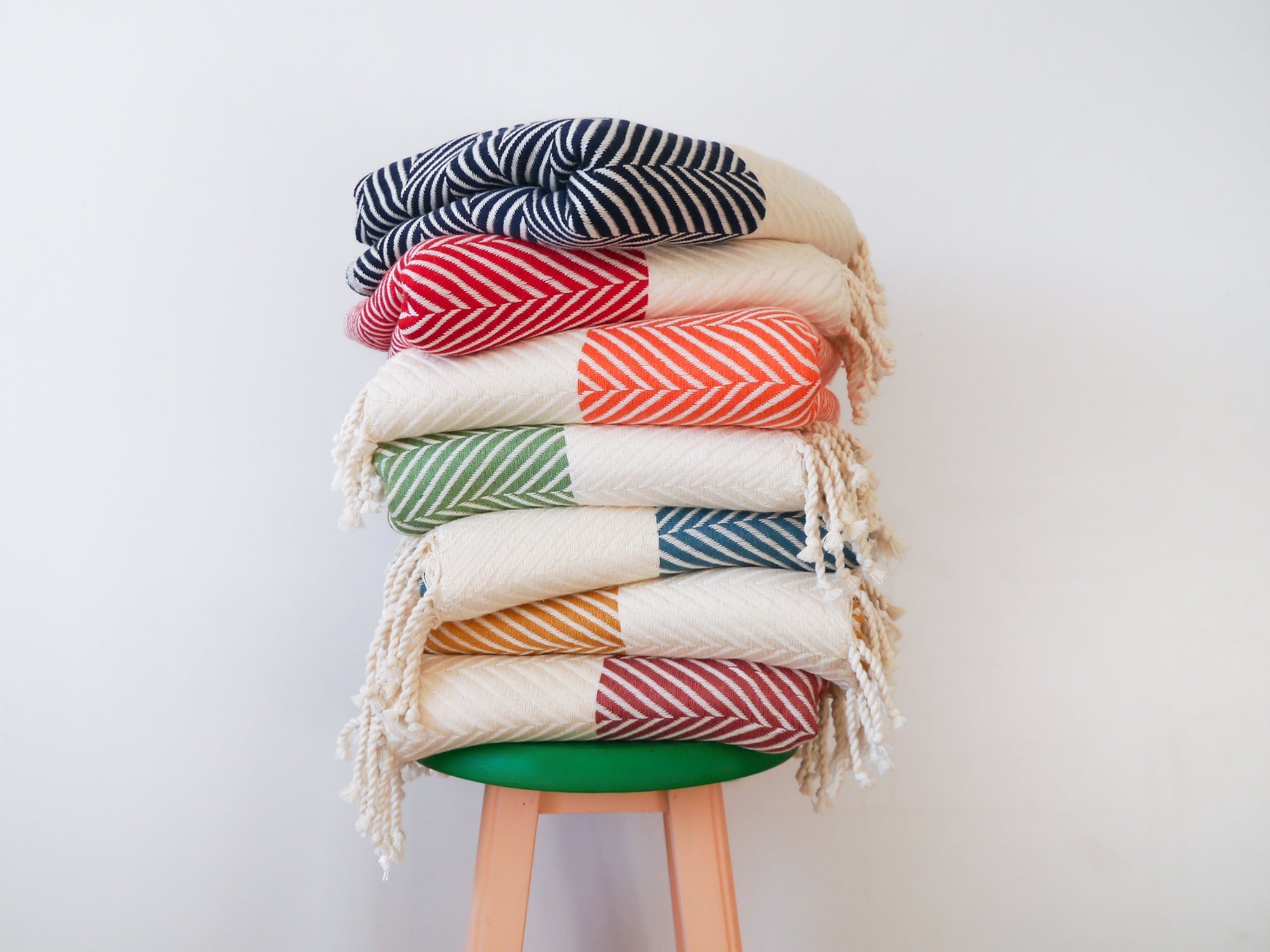 Copy of HERRINGBONE  Personalised Handwoven Cotton Throw Blanket