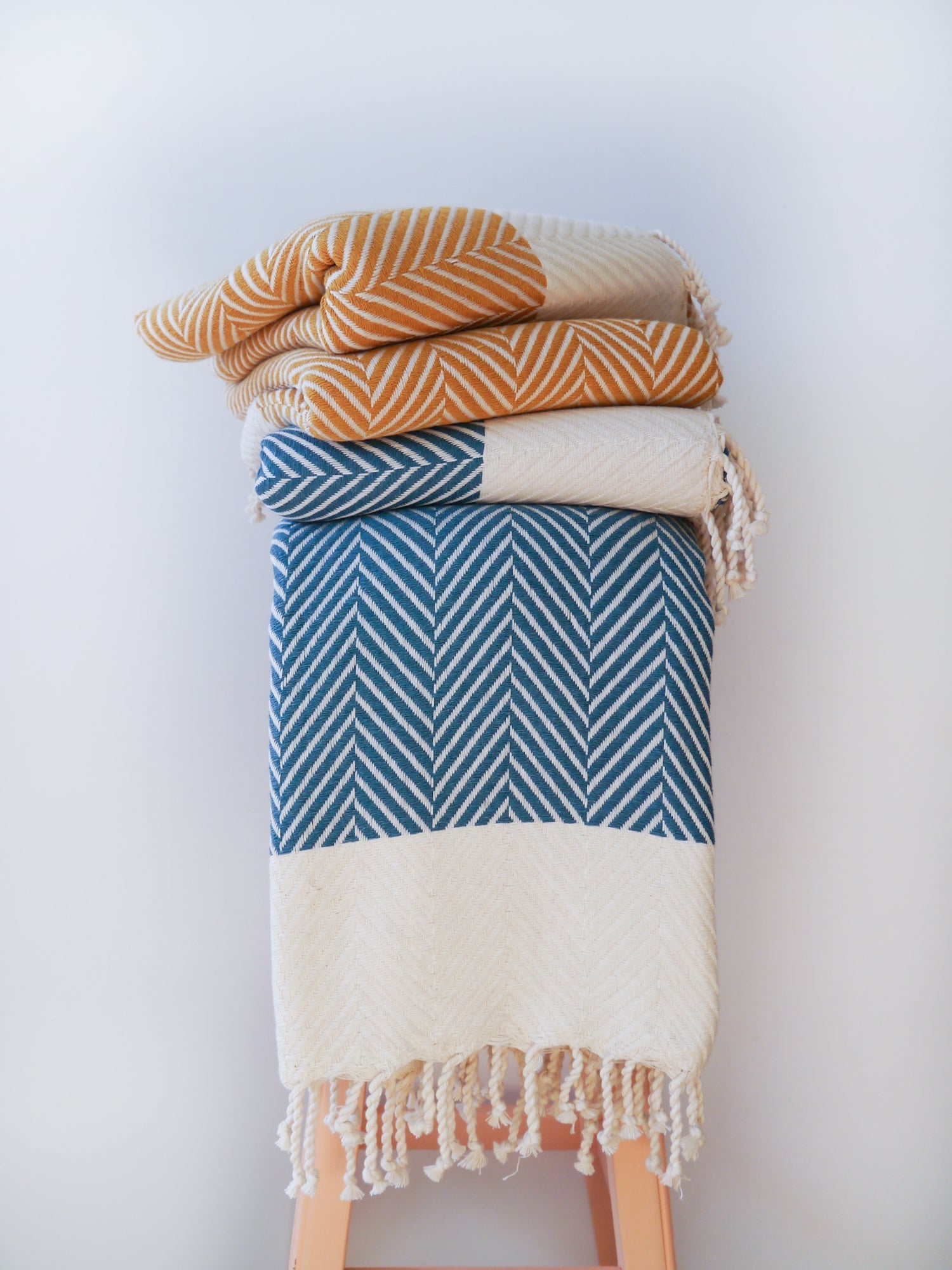 Copy of HERRINGBONE  Personalised Handwoven Cotton Throw Blanket