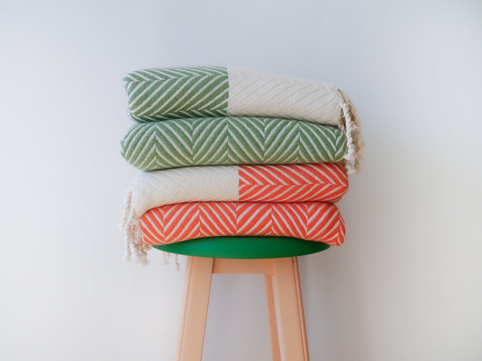 HERRINGBONE  Handwoven Cotton Throw Blanket