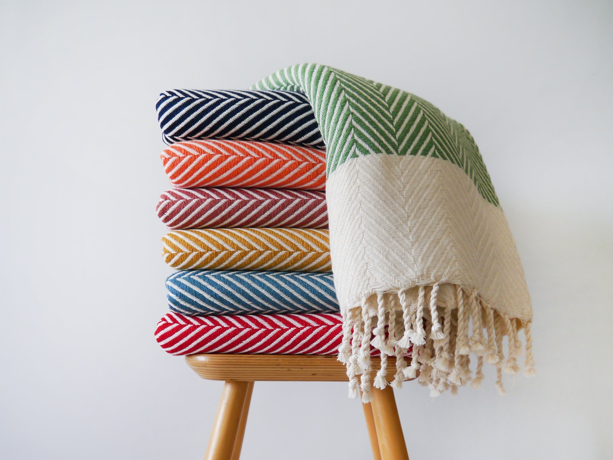 Copy of HERRINGBONE  Personalised Handwoven Cotton Throw Blanket