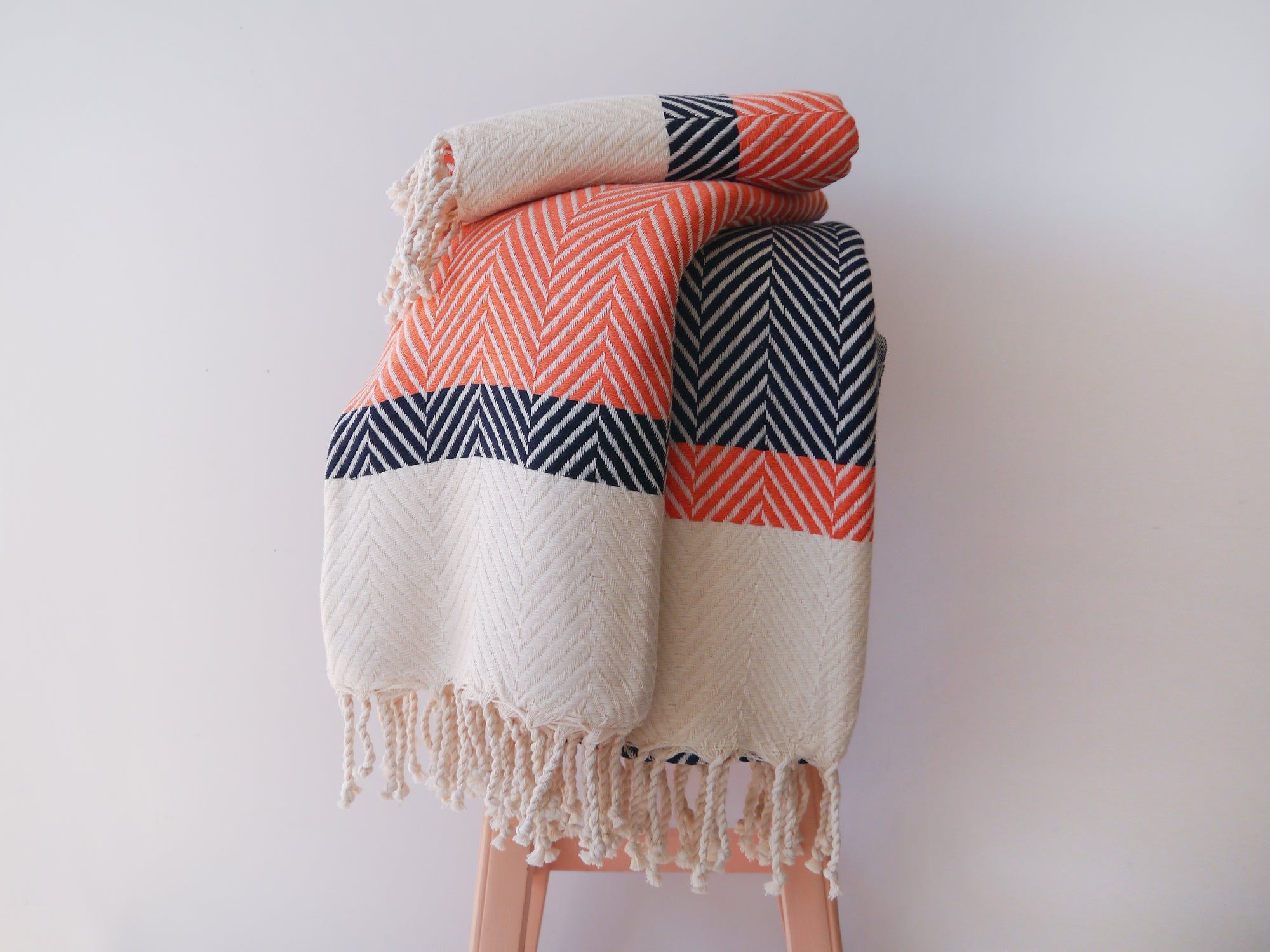 HERRINGBONE  Personalised Handwoven Cotton Throw