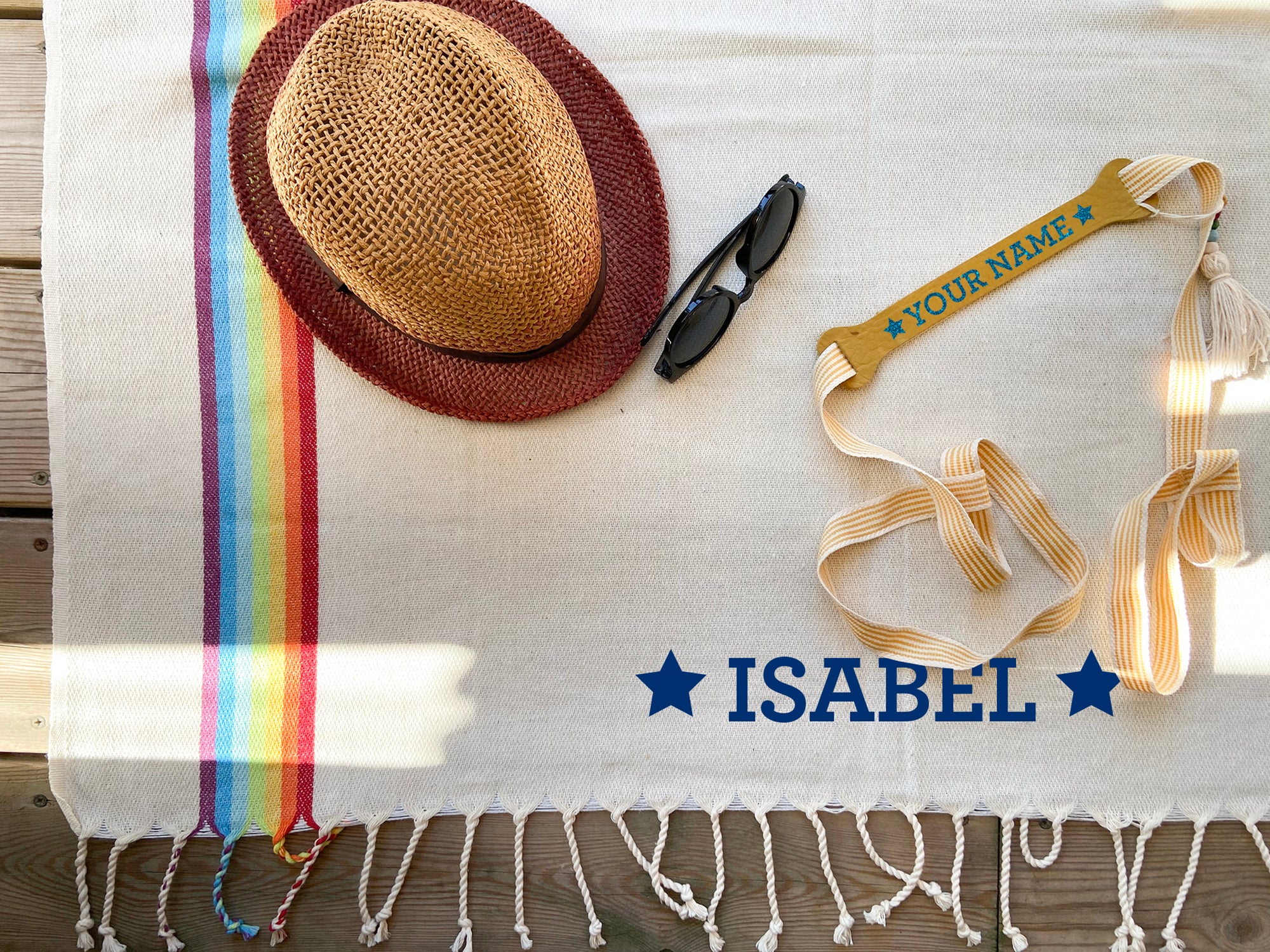 STRIPED Beach Towels and Carrier Strap