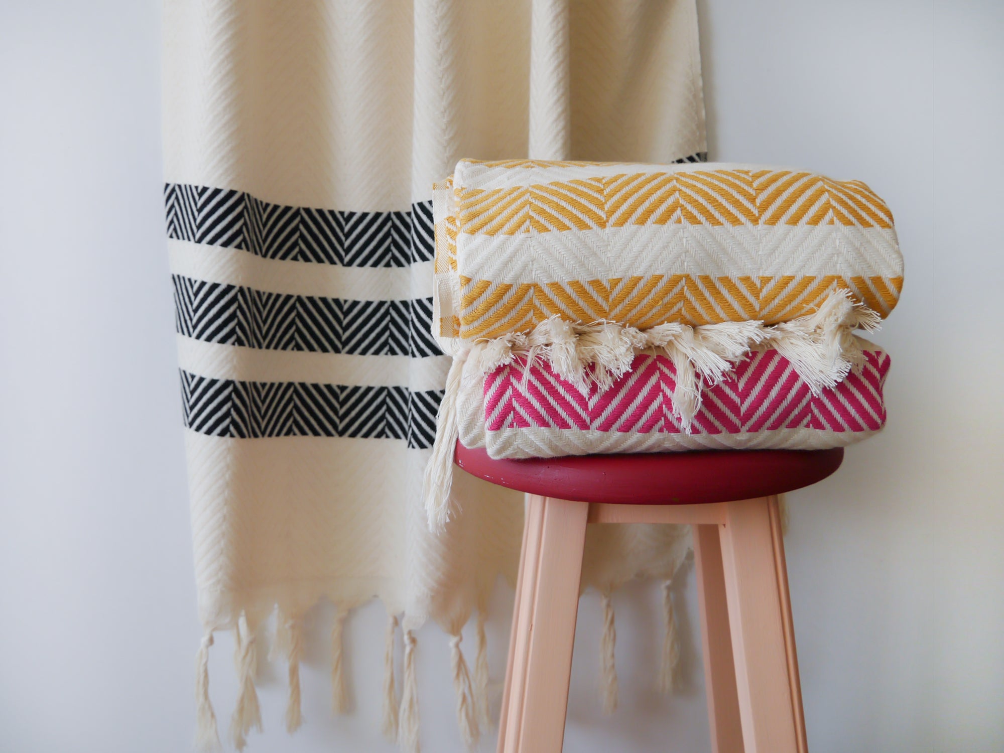 CHEVRON Two Coloured Handwoven Cotton Throw