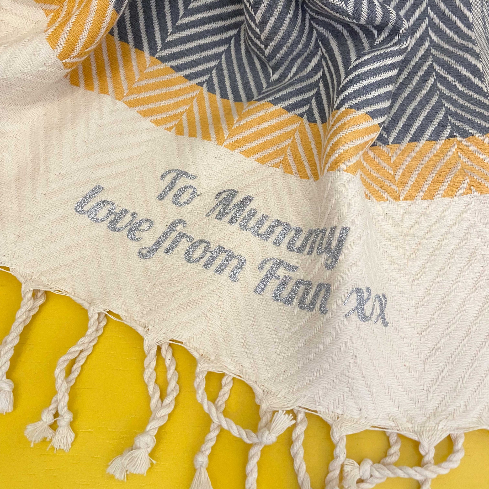HERRINGBONE  Personalised Handwoven Cotton Throw
